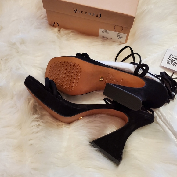 Vicenza Strappy Platform Heels- black - Picture 10 of 12